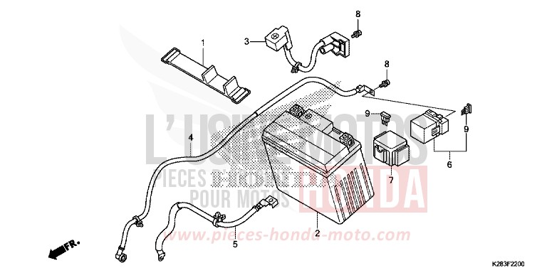 BATTERIE de CRF125F "Petites Roues" EXTREME RED (R292) 2019